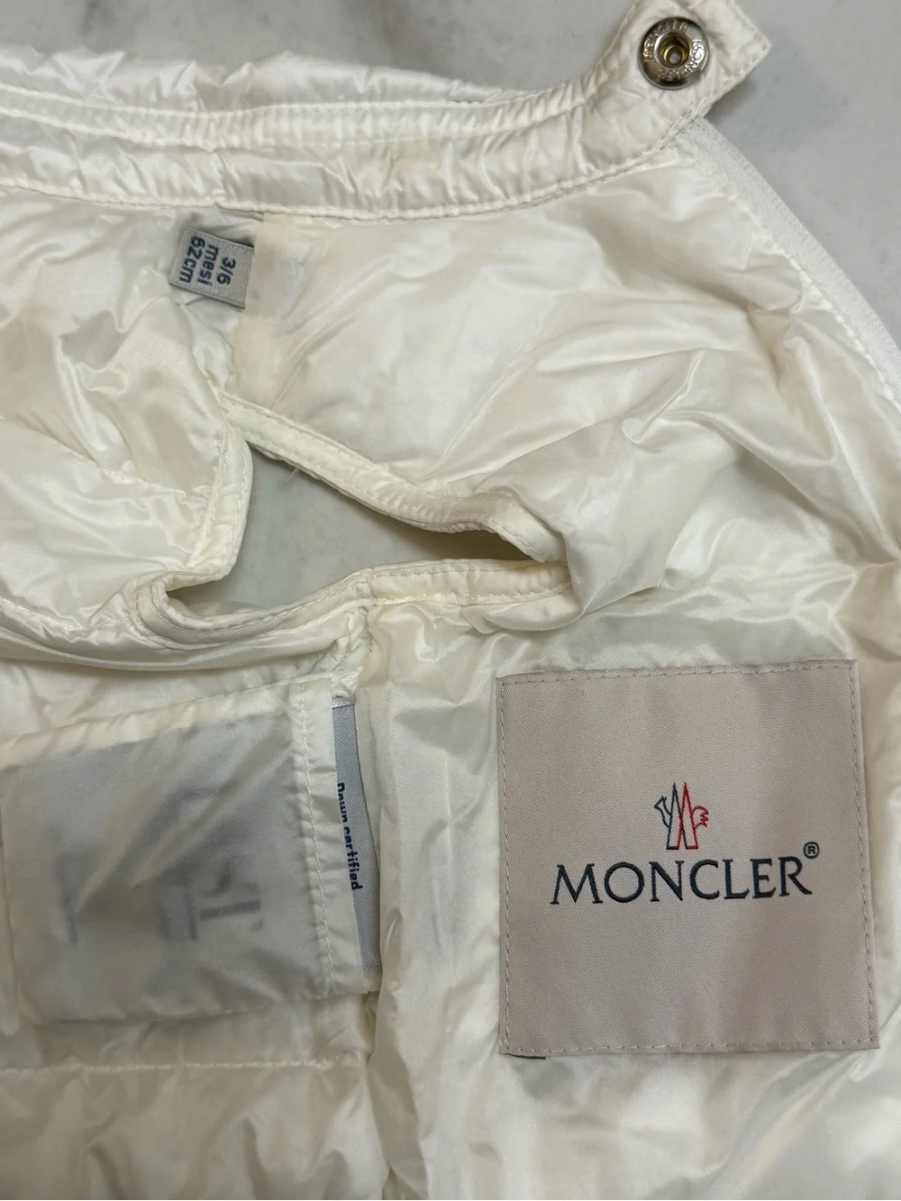 MONCLER Baby White Quilted Puffer Vest